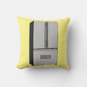 French door refrigerator cartoon illustration cushion