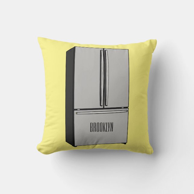 French door refrigerator cartoon illustration cushion (Front)