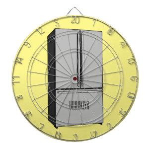 French door refrigerator cartoon illustration dartboard