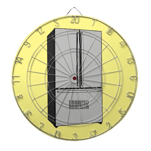 French door refrigerator cartoon illustration dartboard (Front)