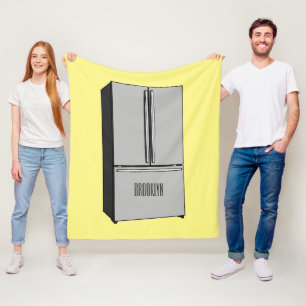 French door refrigerator cartoon illustration fleece blanket