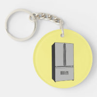 French door refrigerator cartoon illustration