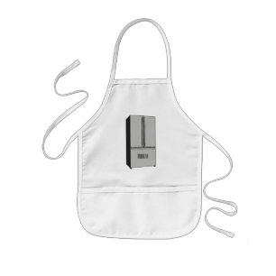 French door refrigerator cartoon illustration kids apron