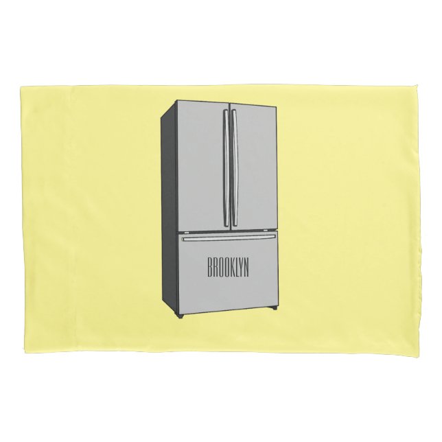 French door refrigerator cartoon illustration pillowcase (Front)