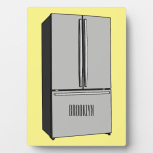 French door refrigerator cartoon illustration plaque