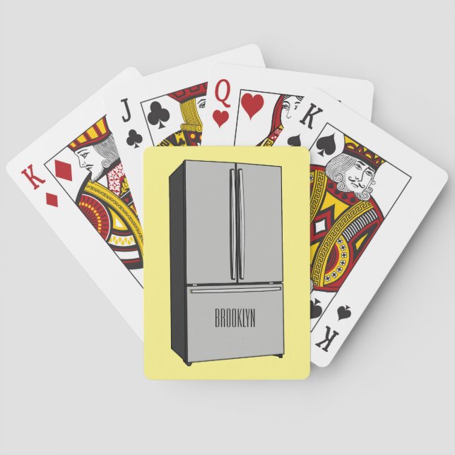 French door refrigerator cartoon illustration playing cards (Back)