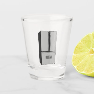 French door refrigerator cartoon illustration shot glass