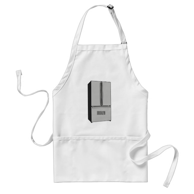 French door refrigerator cartoon illustration standard apron (Front)