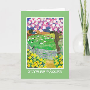 French Easter Card with Countryside in Spring