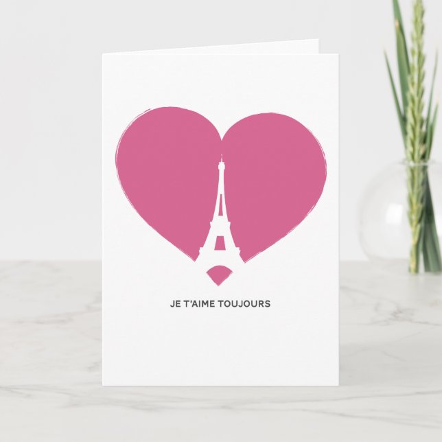 French Eiffel Tower Love Note Valentine Holiday Card (Front)