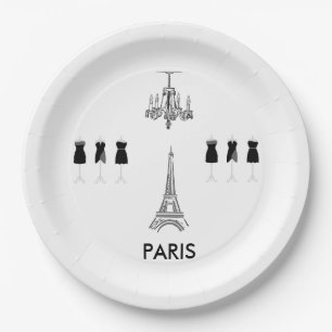 French Eiffel Tower Paris Theme Party Paper Plates