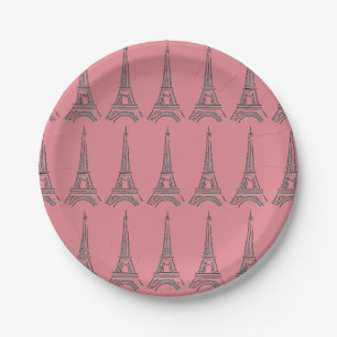 French Eiffel Tower Paris Theme Party Paper Plates