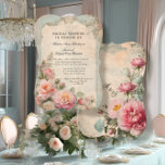 French Elegant Floral Vintage Bridal Shower Tea Invitation<br><div class="desc">Bridal Shower Tea Party themed French Vintage style flowers and ephemera wedding invitation suite in dusty French blue, blush pink, cream and sage green. Elegant Peonies, antique roses and garden picked flowers with distressed and aged layers giving this invitation the sense of elegance and antiquity. Complete products available to coordinate....</div>