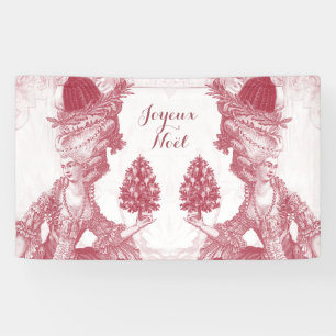 French elegant Marie Antoinette Joyeux Noel Banner