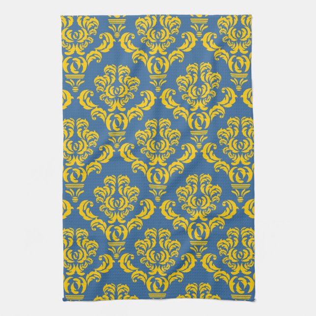 French Empire Damask Pattern #10 Tea Towel (Vertical)