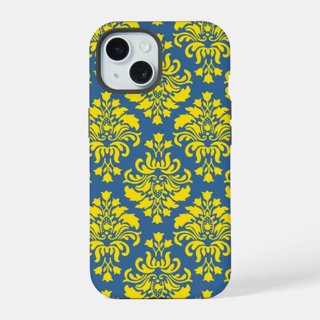 French Empire Damask Pattern #1 iPhone 15 Case (Back)