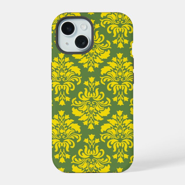 French Empire Damask Pattern #2 iPhone 15 Case (Back)