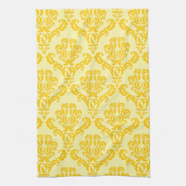 French Empire Damask Pattern #3 Tea Towel (Vertical)