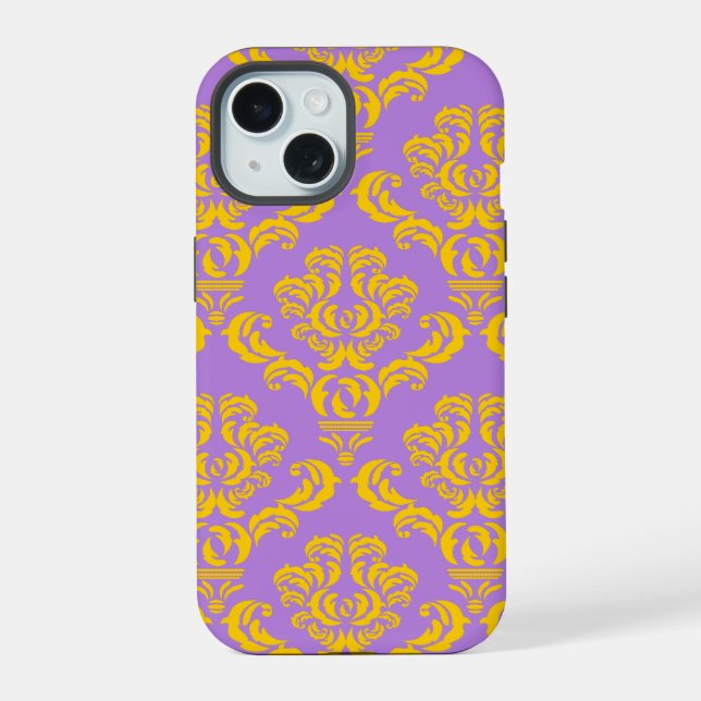 French Empire Damask Pattern #4 iPhone 15 Case (Back)