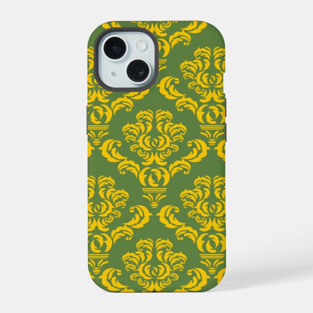 French Empire Damask Pattern #9 iPhone 15 Case (Back)