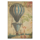 French Ephemera Blue Hot Air Balloon Decoupage