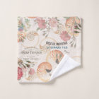 French Ephemera Rose Nautilus Shell Wash Cloth