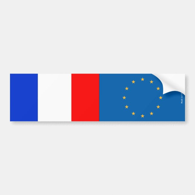 French & European Union Flags Bumper Sticker (Front)
