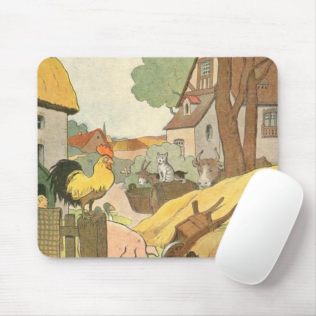 French Farm Animals Mouse Pad (With Mouse)