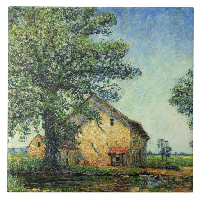 French Farm at La Petite Mare (by Francis Picabia) Ceramic Tile (Front)
