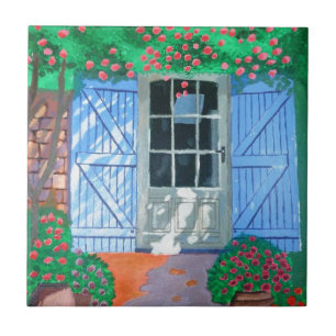 French farm yard ceramic tile