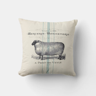 French Farmhouse sheep faux linen Cushion