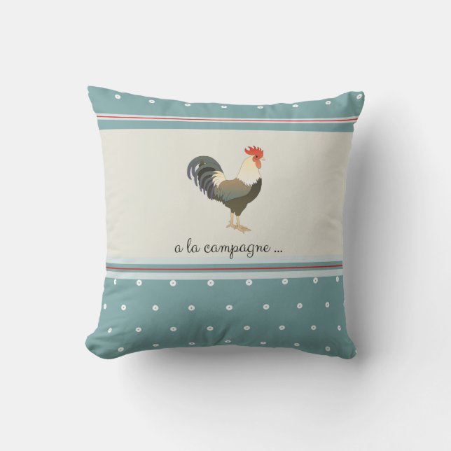 French Farmhouse vintage  Rooster  Cushion (Front)