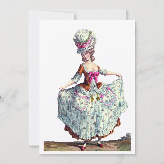 French Fashion Marie Antoinette Thank You Card (Front)