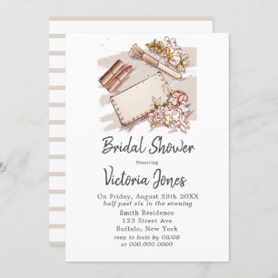 French Fashion Rose Gold Bridal Shower Invitation