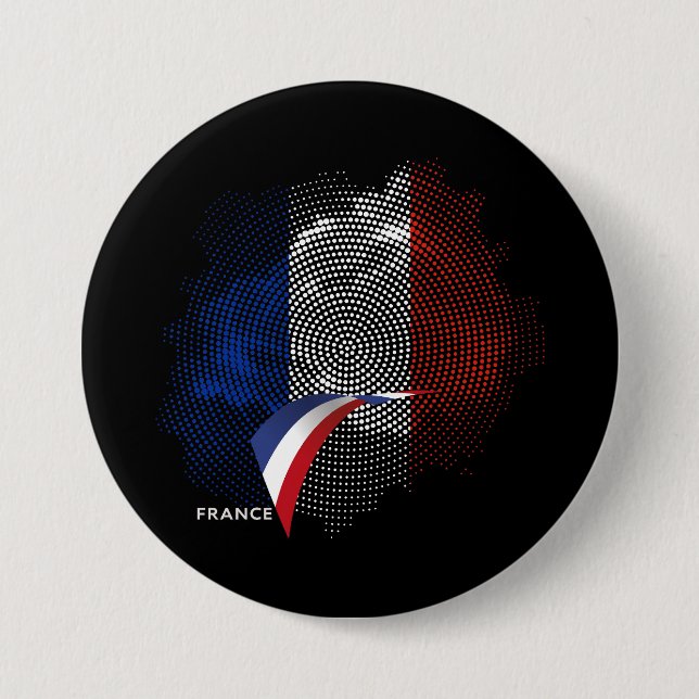 French flag 7.5 cm round badge (Front)