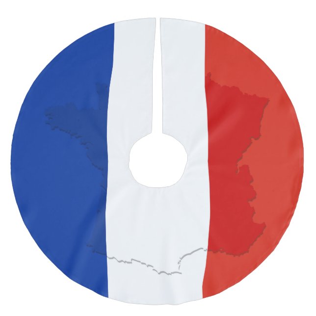 French flag brushed polyester tree skirt (Front)