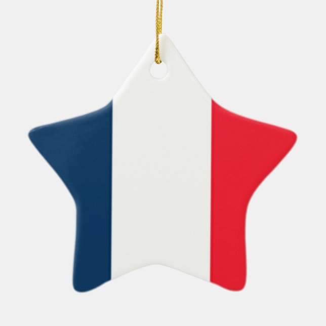 French Flag Ceramic Ornament (Front)