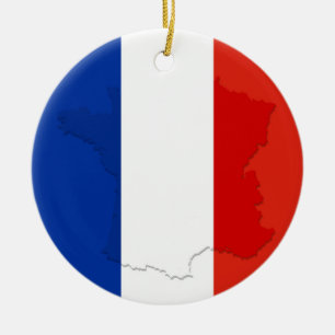 French flag ceramic ornament