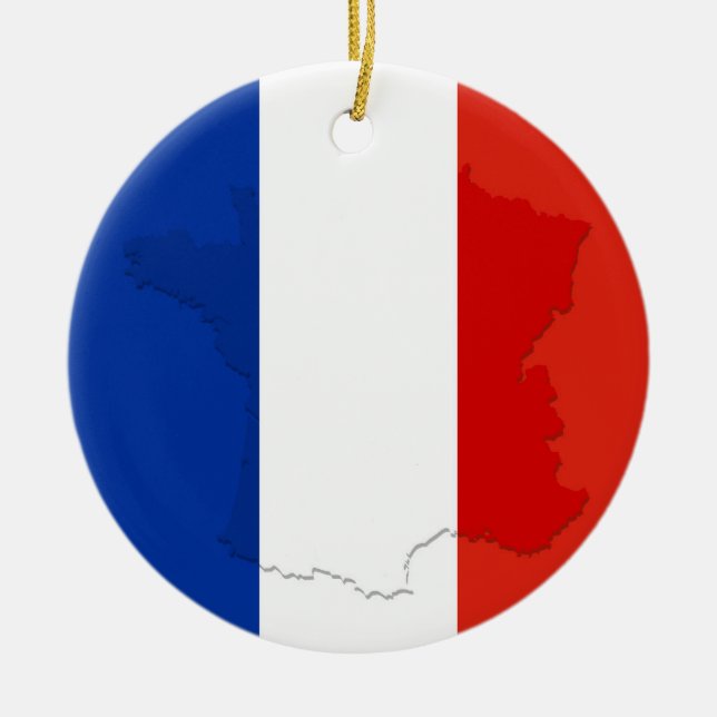 French flag ceramic ornament (Front)