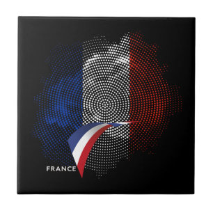 French flag ceramic tile