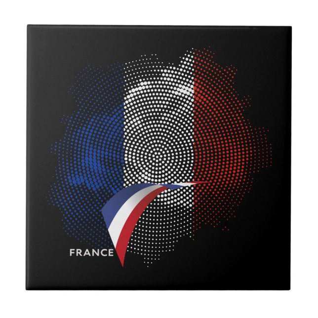 French flag ceramic tile (Front)