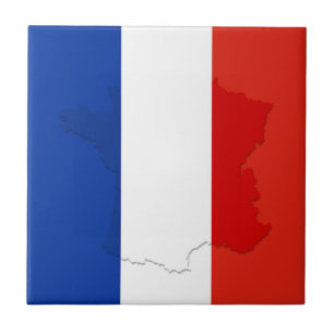 French flag ceramic tile