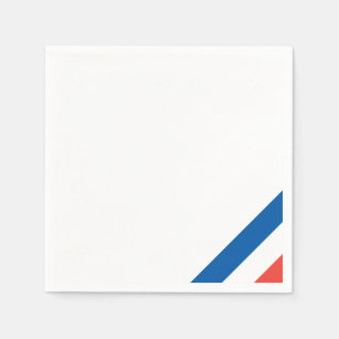 French Flag: Chic Tricolor Bastille Day Party Napkin
