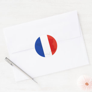 French flag classic round sticker