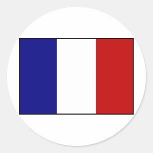 French Flag Classic Round Sticker