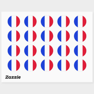 French flag classic round sticker