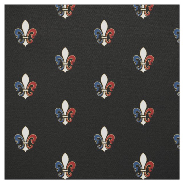 French Flag Colours Fleur de Lis Fabric (Swatch)