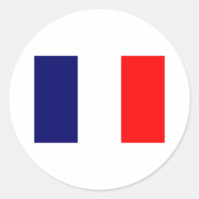 French Flag Design - OUI ! Classic Round Sticker (Front)