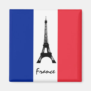 French flag & Eiffel Tower - France /sports fans Magnet