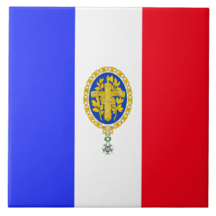 French flag-emblem ceramic tile